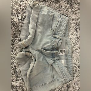 Light blue low waisted jean shorts